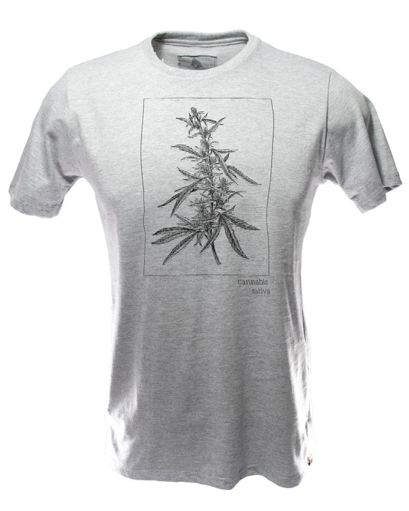 #hv1055 - Camiseta High Five - Cannabis Sativa - Cinza