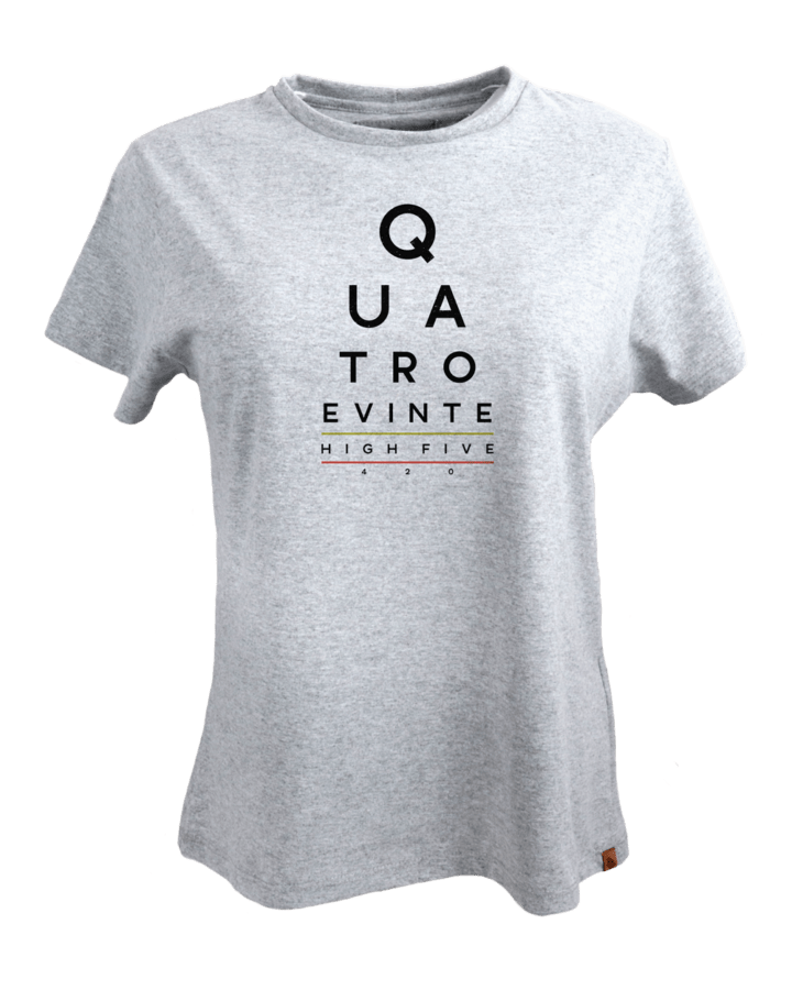 Camiseta 420 Exame de vista - Feminina - Cinza - Frente