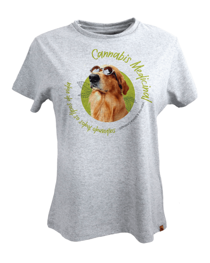 Camiseta Salvando todos os tipos de vidas "Cachorro" - Cinza - Feminina