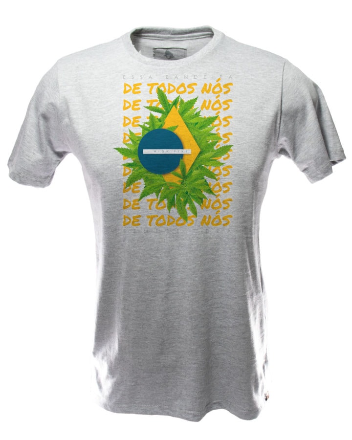 Camiseta Maconha - Bandeira do Brasil - Cinza - V2