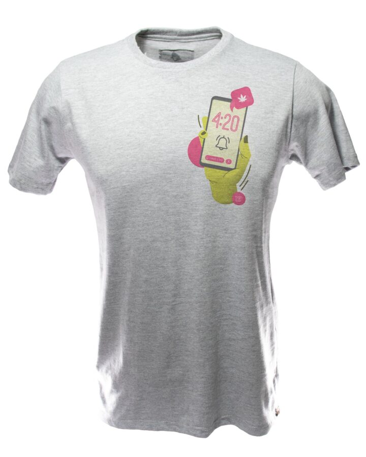 Camiseta Maconha - 420 Despertador - Cinza